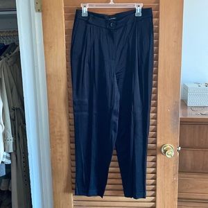 Massimo Dutti Black Satin Trousers